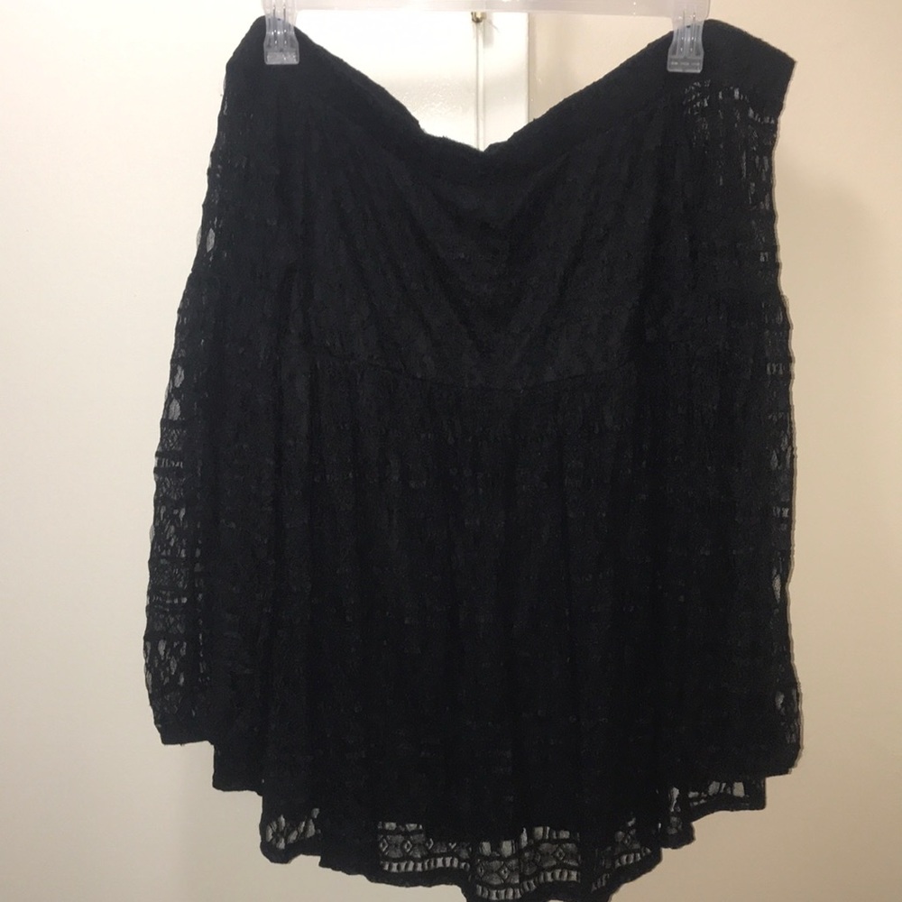 Black lace off the shoulder